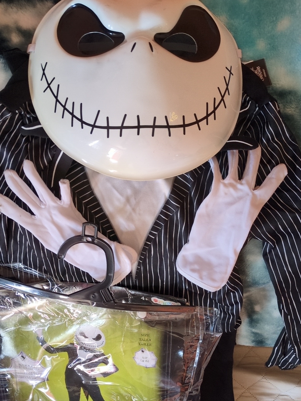 Disney Jack Skellington Pinstripe Costume in White & Black